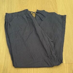 Aritzia The Group Linen Pants Grey/Charcoal